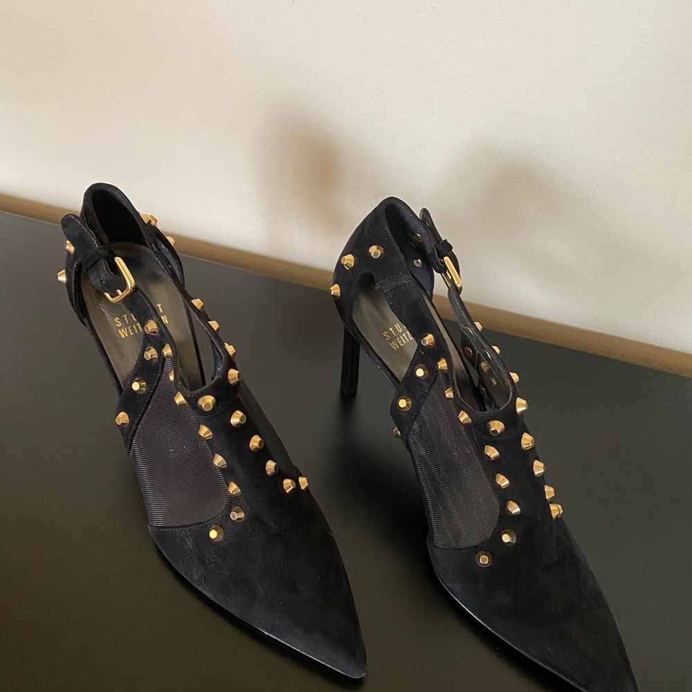 Stuart Weitzman Suede and Stud heels